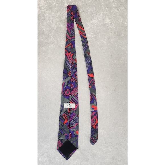Valentino Pietro Mens Tie Pure Silk- Multicolor Design - Picture 5 of 5